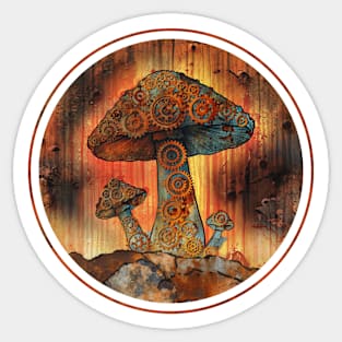 Rusty Metal Mushroom Sticker